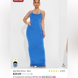 Fashion Nova Blue Spaghetti Strap Dress